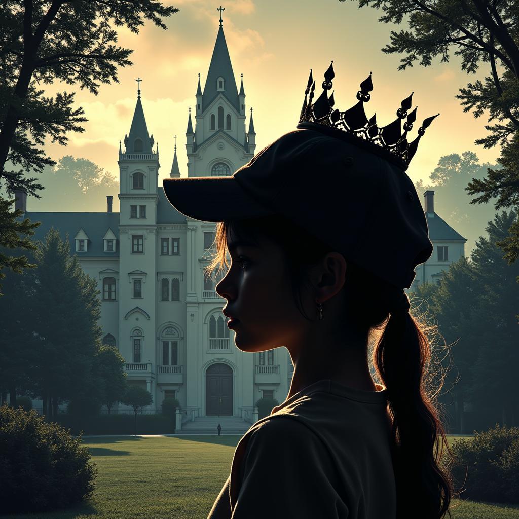 A captivating book cover for "The Hidden Princess at All-Boys Alpha Academy"