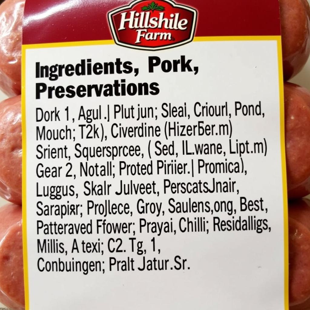 Hillshire Farm kielbasa ingredient list