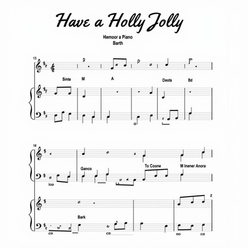 Beginner Piano Sheet Music for "Have a Holly Jolly Christmas"