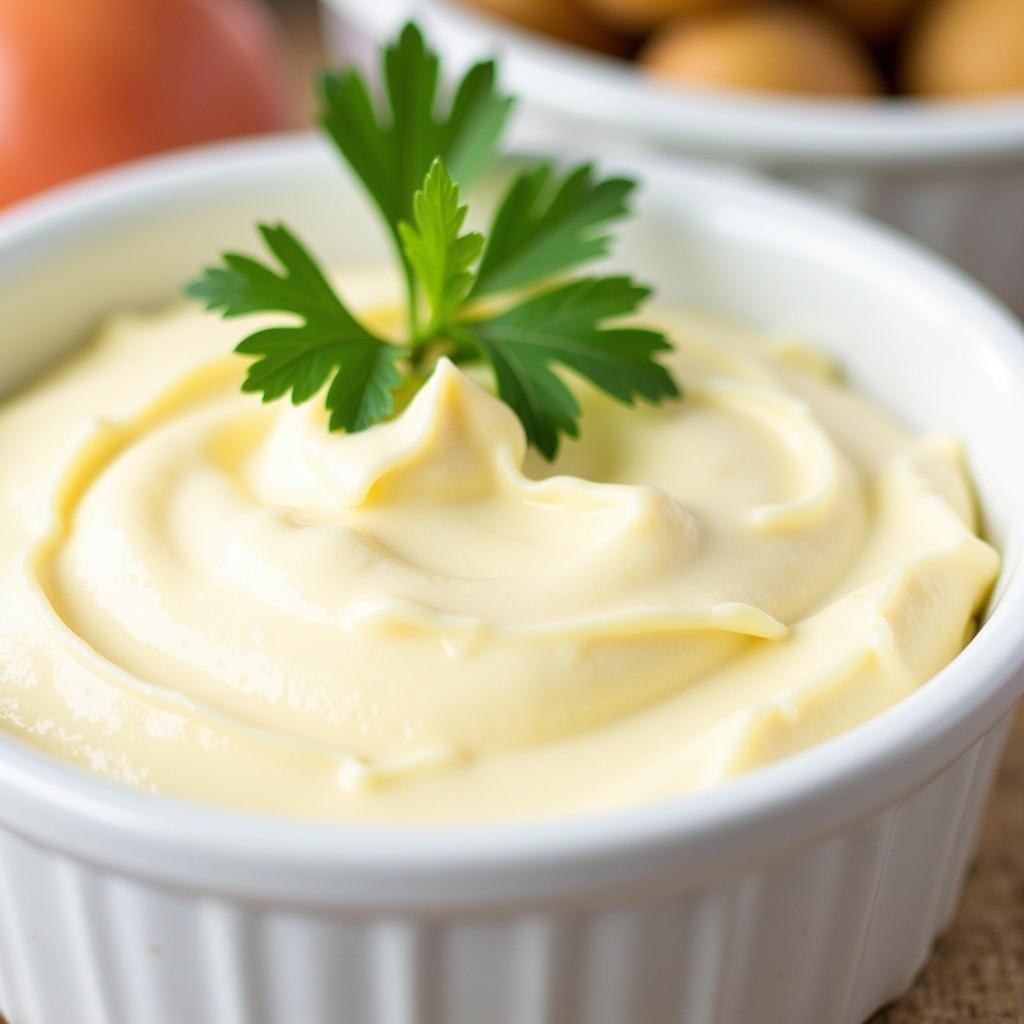 A Bowl of Homemade Gluten and Dairy Free Mayonnaise