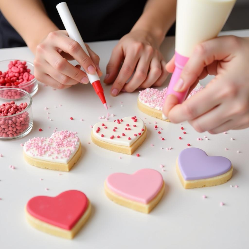 Decorating Homemade Gluten-Free Candy Hearts