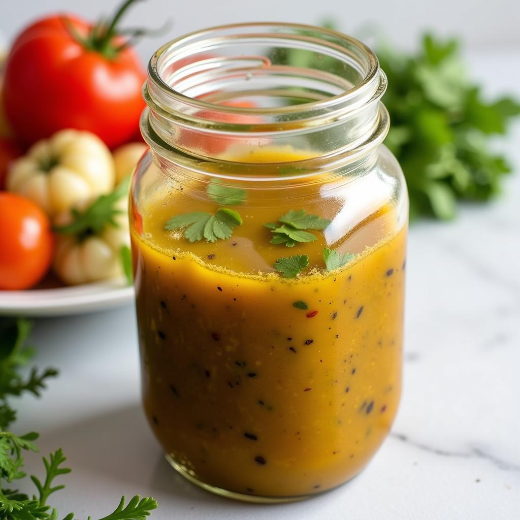 Homemade Italian Fat Free Dressing in a Jar