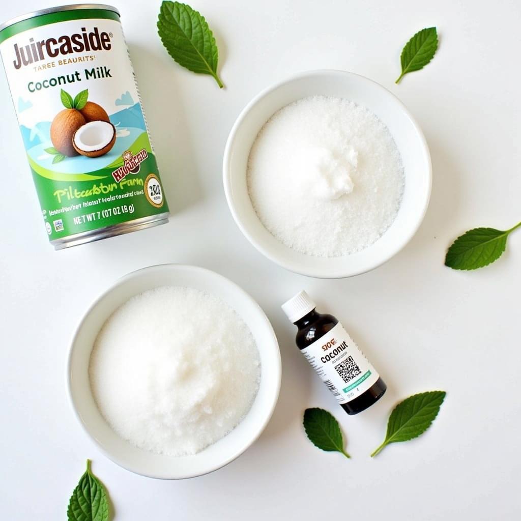 Ingredients for Homemade Lactose Free Peppermint Ice Cream