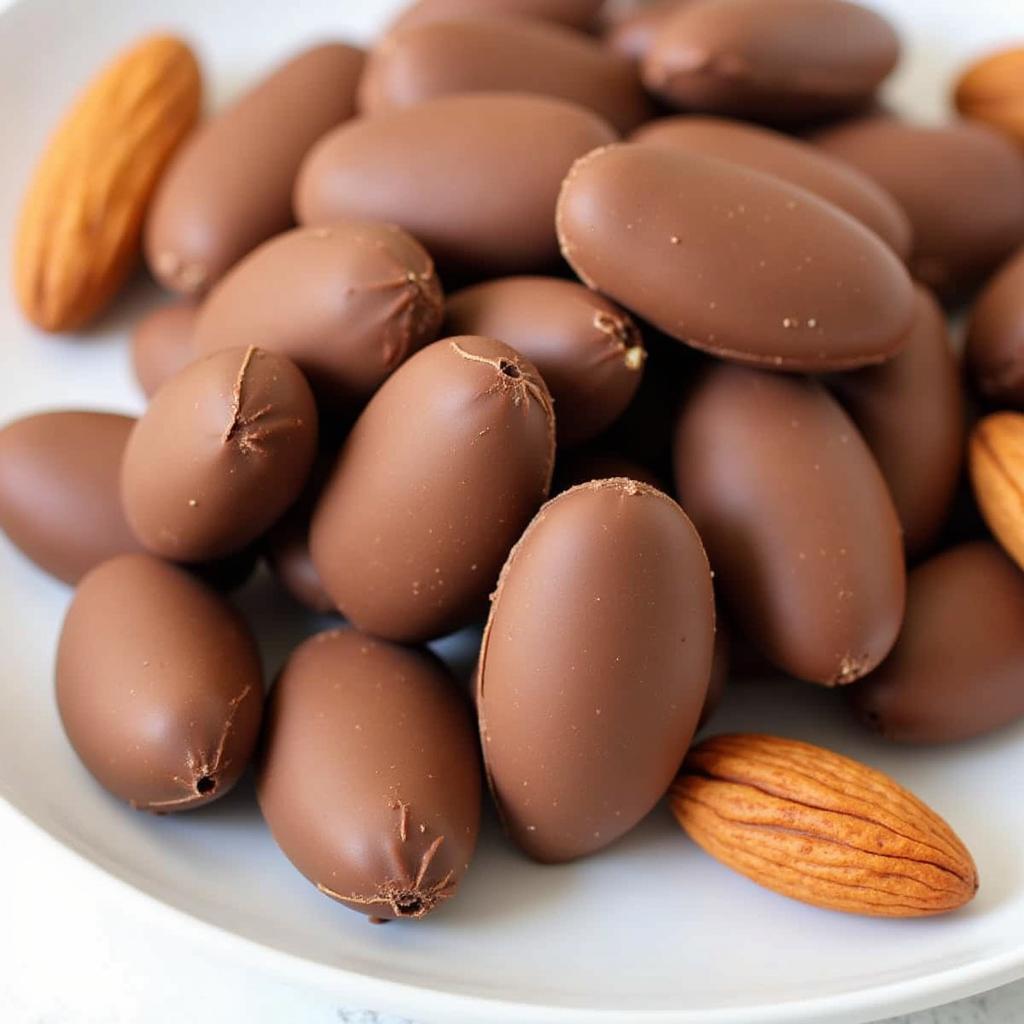 Homemade sugar free chocolate covered almonds