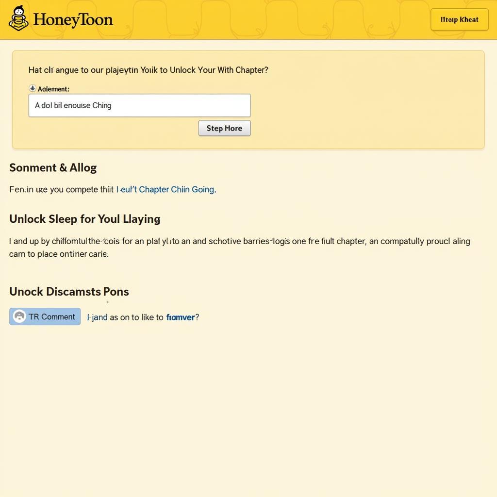 Honeytoon Webcomic Interface