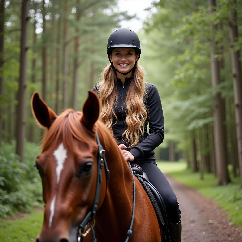 Horse and Rider on Trail Ride