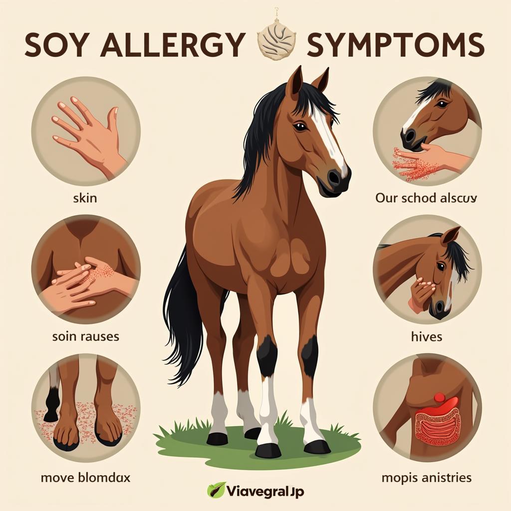 Horse displaying soy allergy symptoms