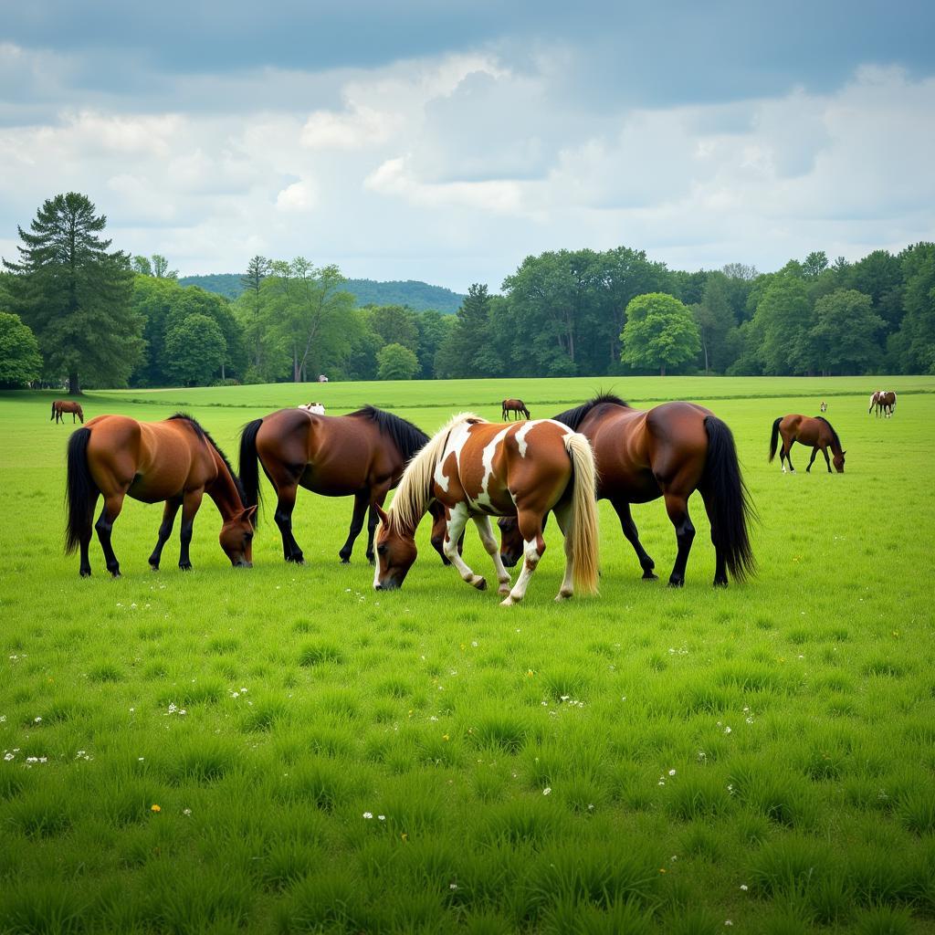 Horses Safely Grazing in an Endophyte-Free Pasture