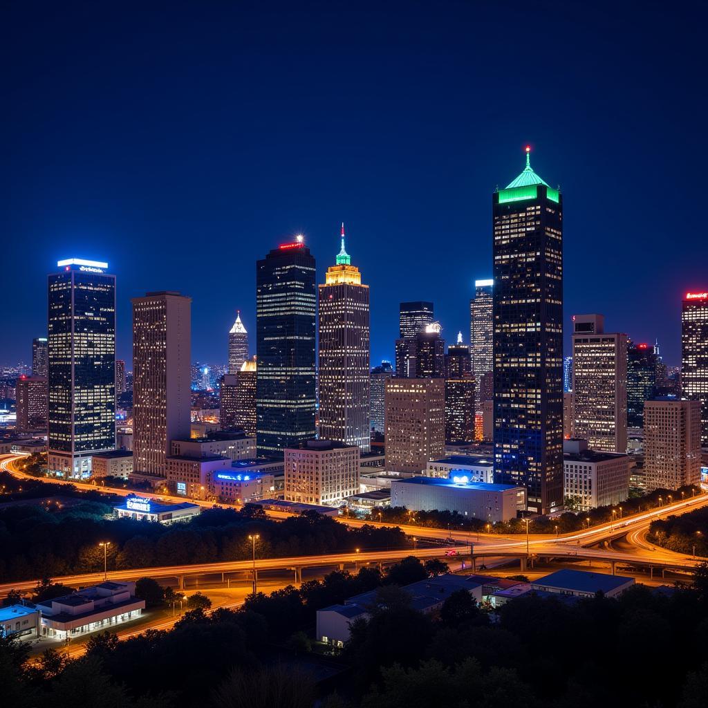 Houston skyline at night