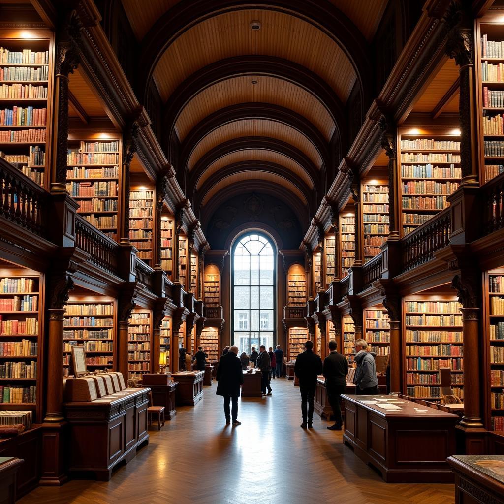 A glimpse inside the Huntington Library showcasing its impressive architecture and collection.