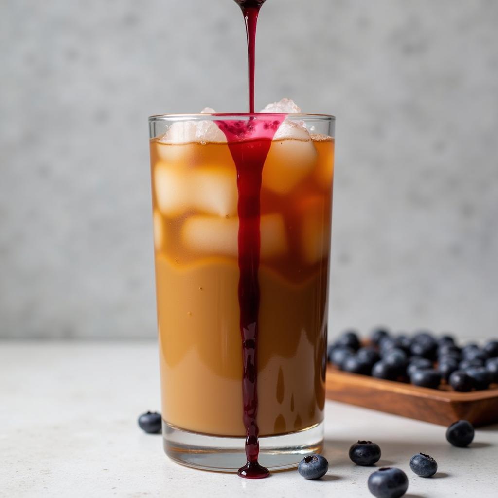 Refreshing Iced Coffee with Blueberry Flavor