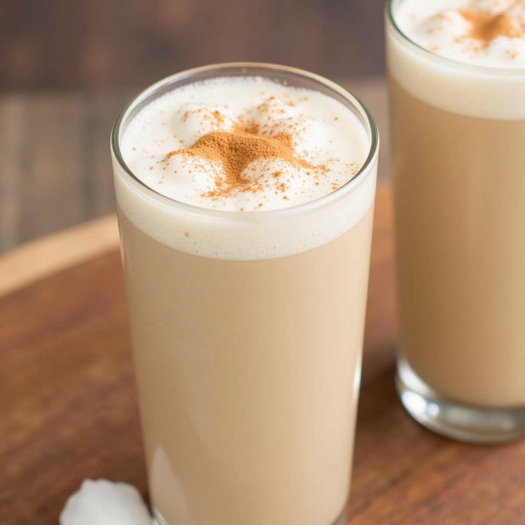 A refreshing glass of iced sugar-free chai tea latte.