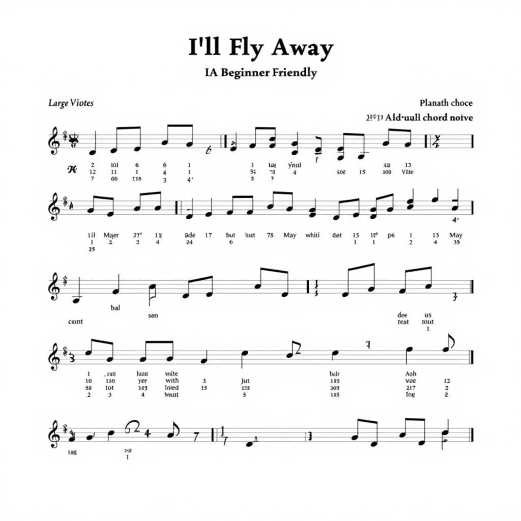 Beginner Piano Sheet Music for "I'll Fly Away"