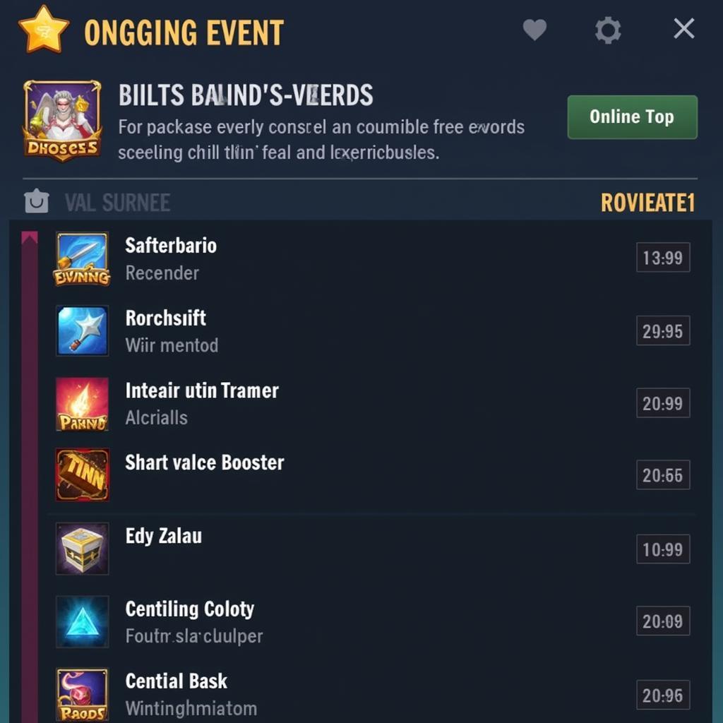 Screenshot of an in-game event offering rewards