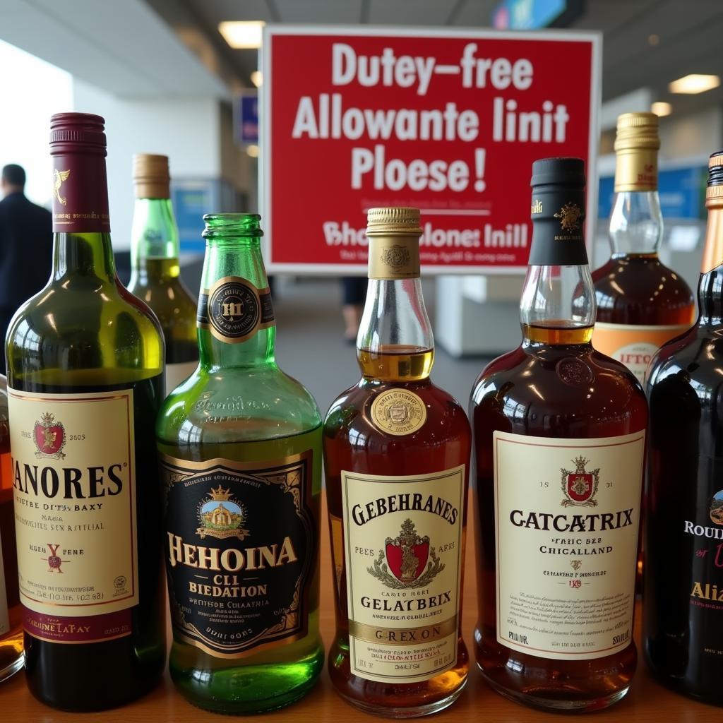 Liquor Bottles Displayed at Indian Customs