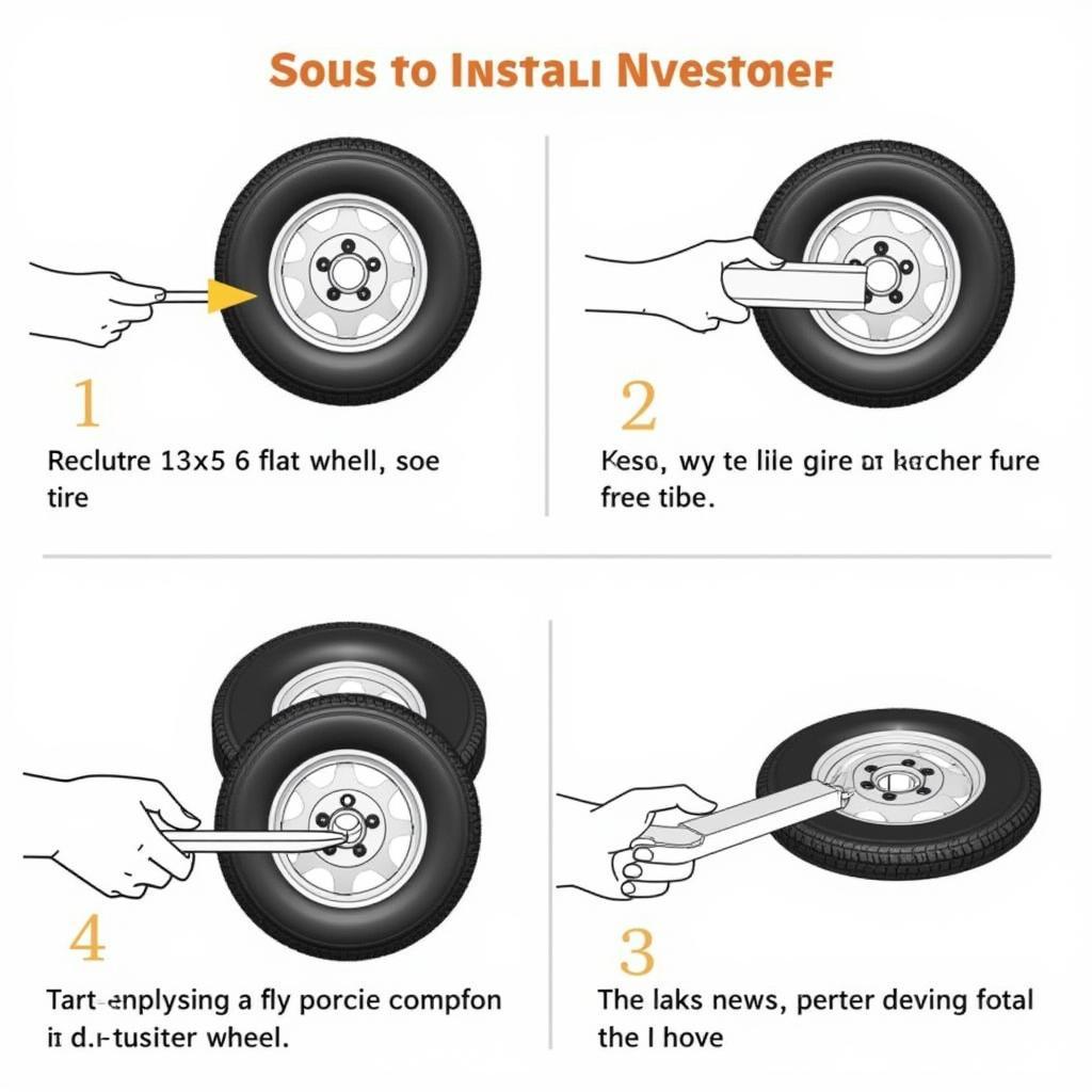 Installing a 13x5 6 flat free tire on a lawn mower