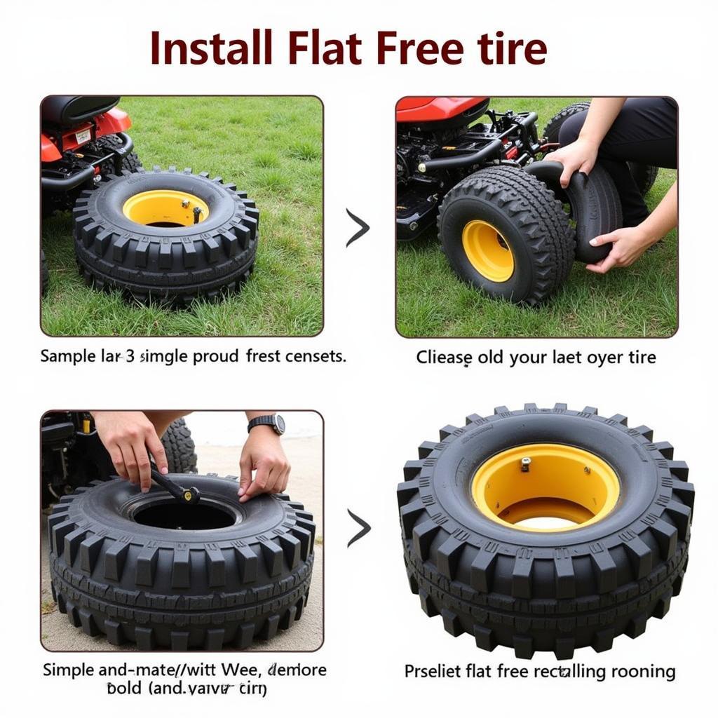 Installing Flat Free Lawn Mower Tires on a Lawn Mower