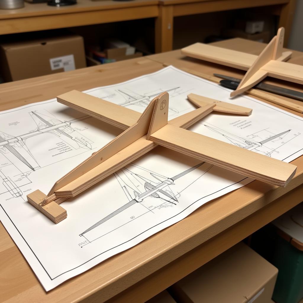 Free Rubber Band Powered Balsa Wood Plane Plan