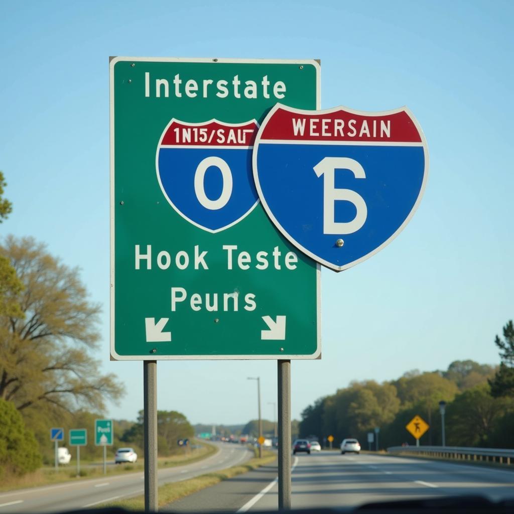 Interstate font on road signs