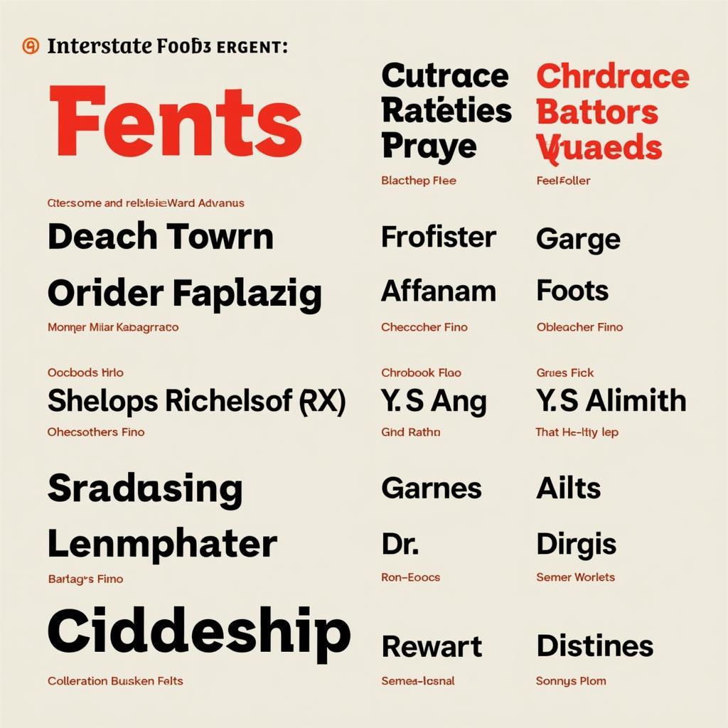 Variations of the Interstate typeface