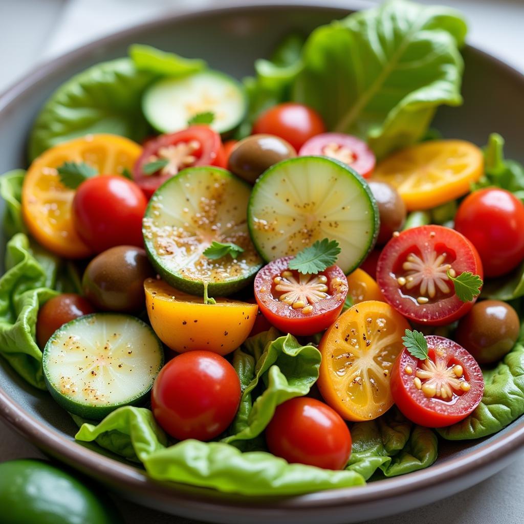 Fresh Salad with Italian Fat Free Dressing