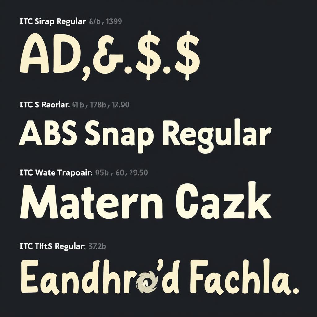 ITC Snap Regular font example