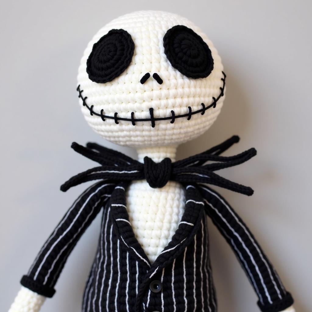 Completed Jack Skellington amigurumi