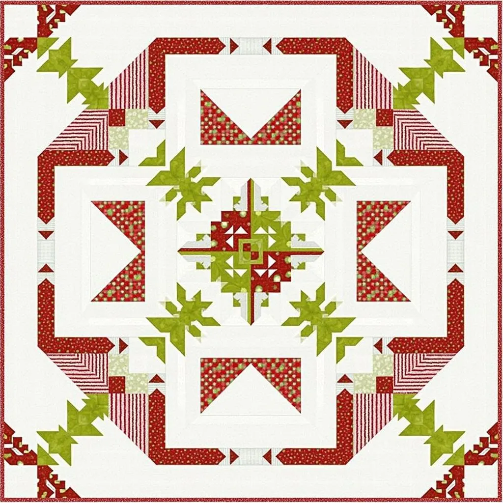 Free Jelly Roll Christmas Quilt Pattern with Modern Geometric Design