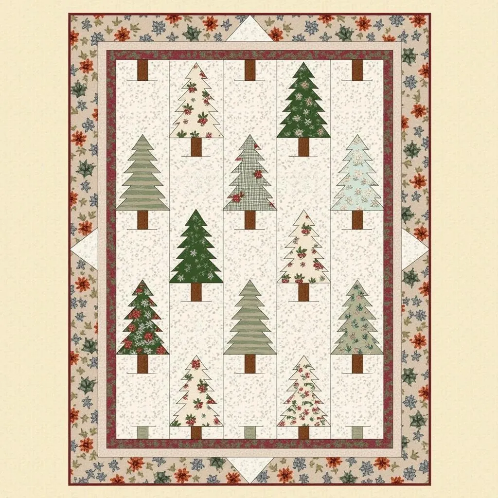 Free Jelly Roll Christmas Quilt Pattern with Rustic Winter Theme