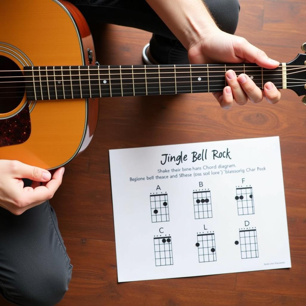 Beginner guitar chords for Jingle Bell Rock 