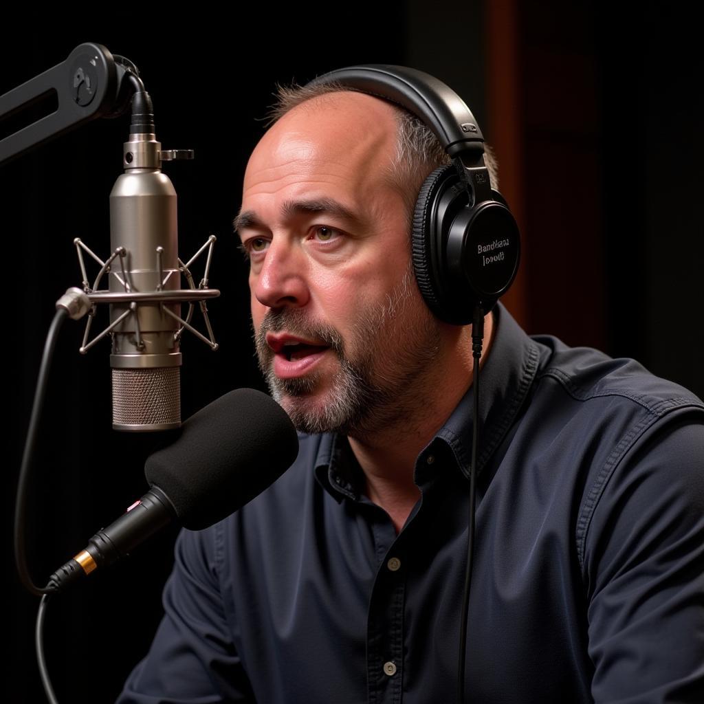 Joe Rogan recording his podcast