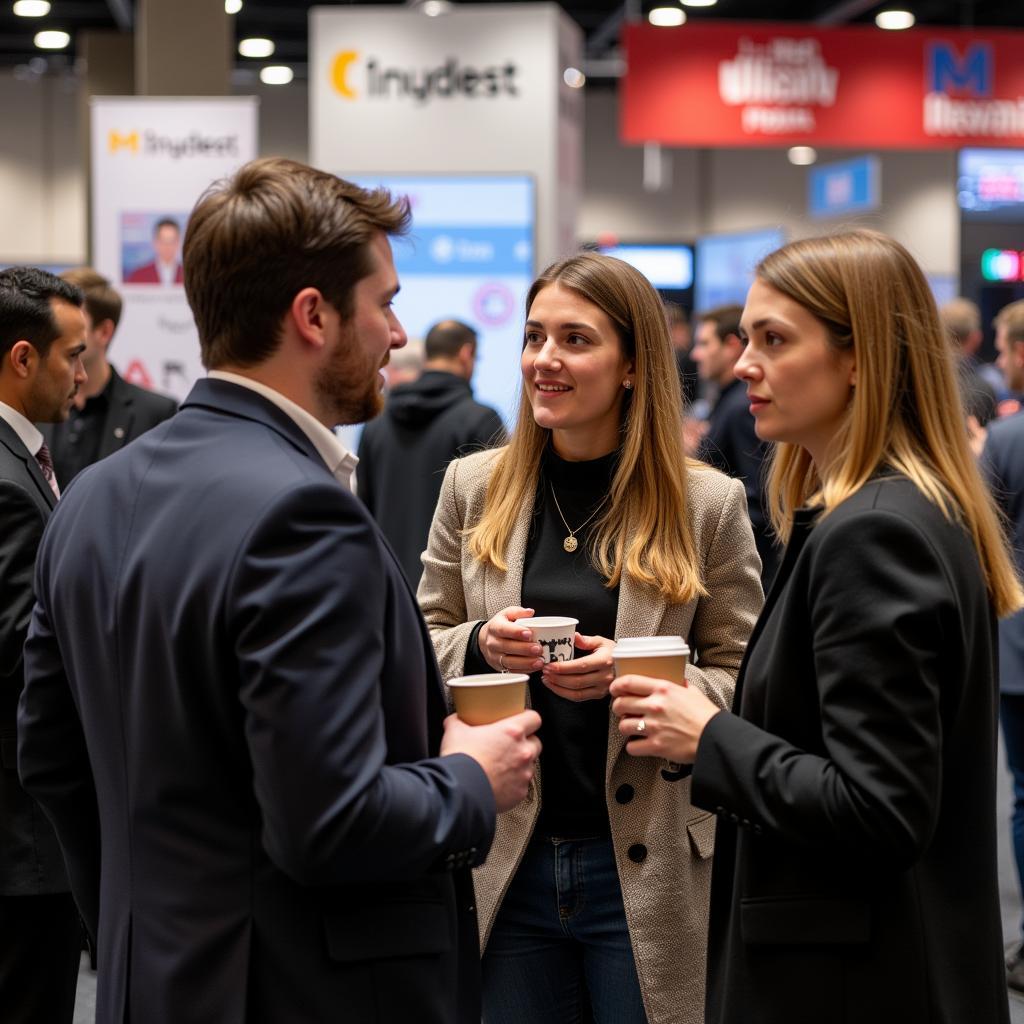 Journalists Networking at a Conference