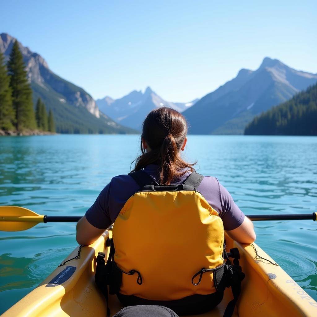 Kayaker Relaxing in a Feel Free Kayak Seat