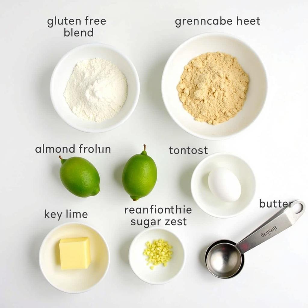 Ingredients for Gluten Free Key Lime Cookies