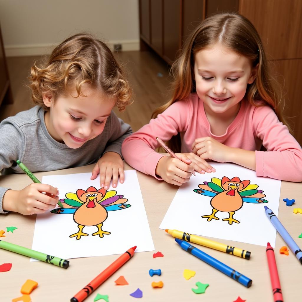 Kids Coloring Disguise a Turkey Templates