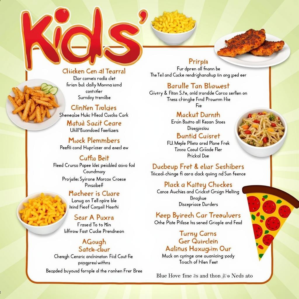 Kids Menu Options