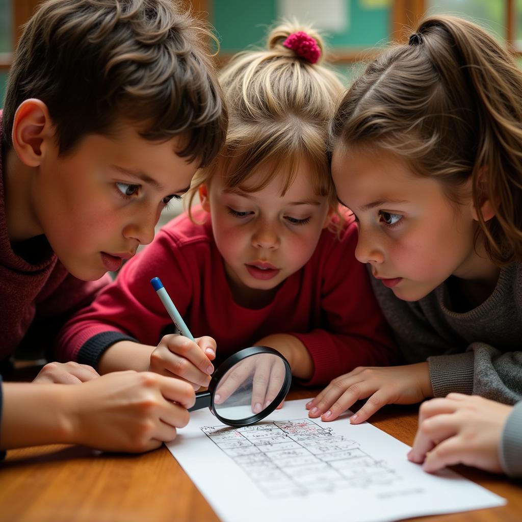 Children Collaborating on Escape Room Challenges