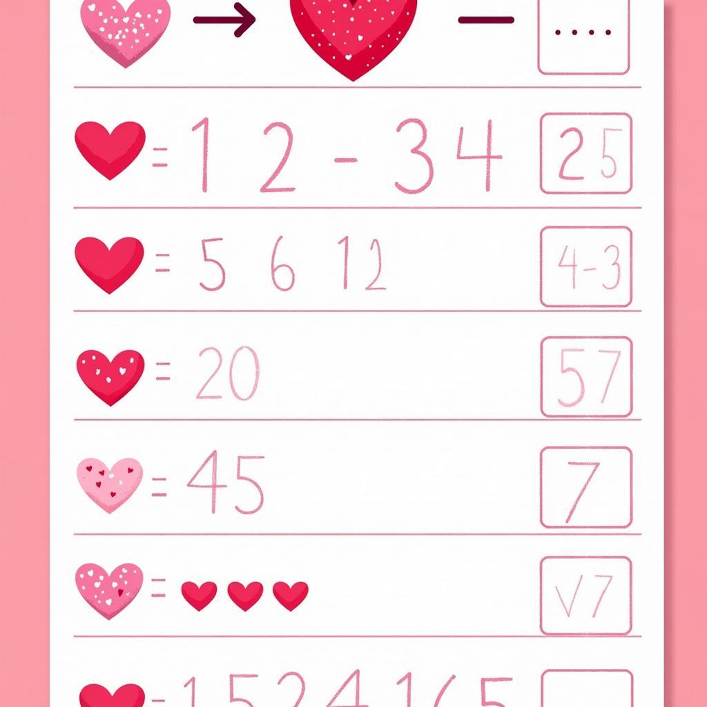 Kindergarten Valentine's Day Math Worksheet