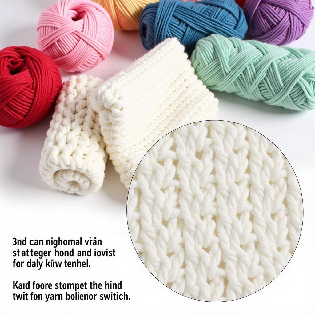 Cotton Yarn Knit Hand Towel Pattern