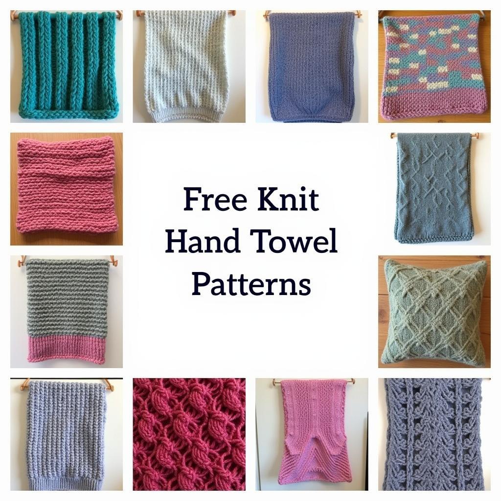 Knitted Hand Towels in Various Designs