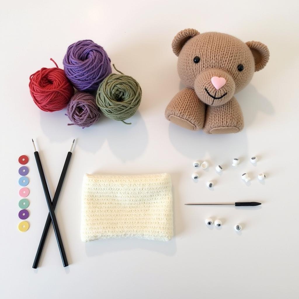 Essential supplies for knitting stuffed animals