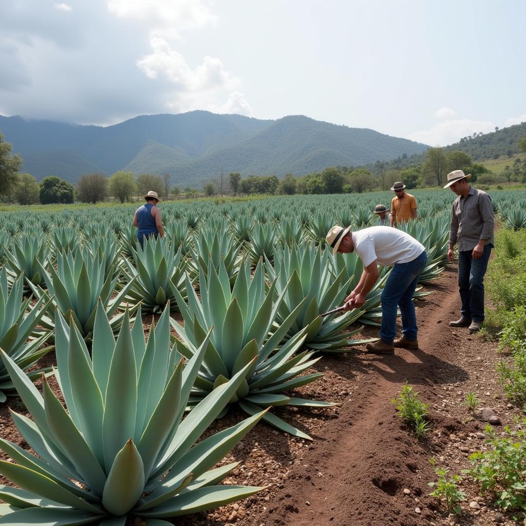 Komos Tequila agave harvest