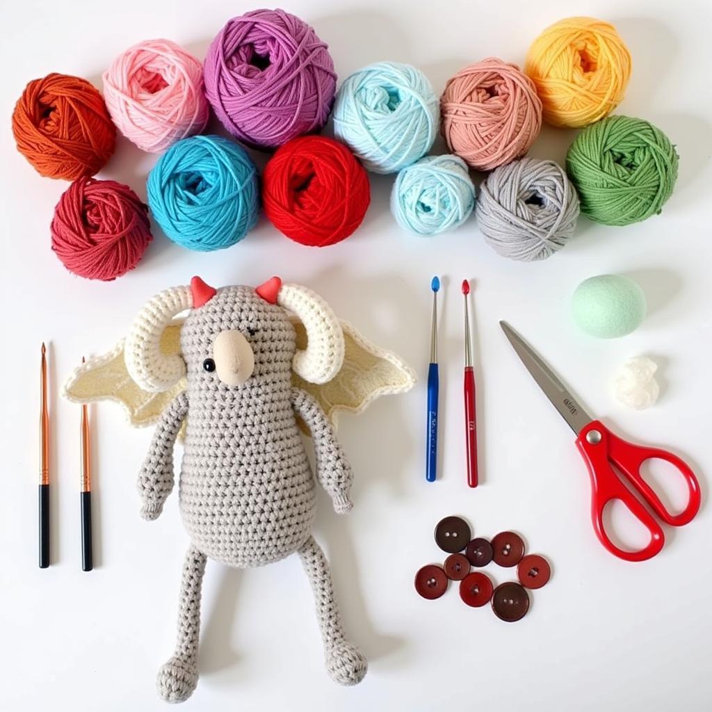 Krampus Crochet Pattern Supplies