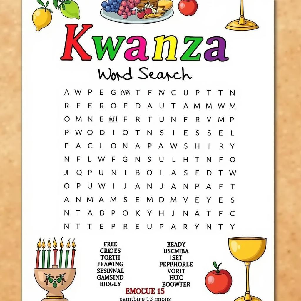 Kwanzaa Word Search Printable