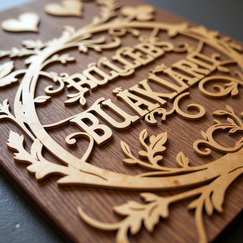 Laser engraved wooden sign created with free software