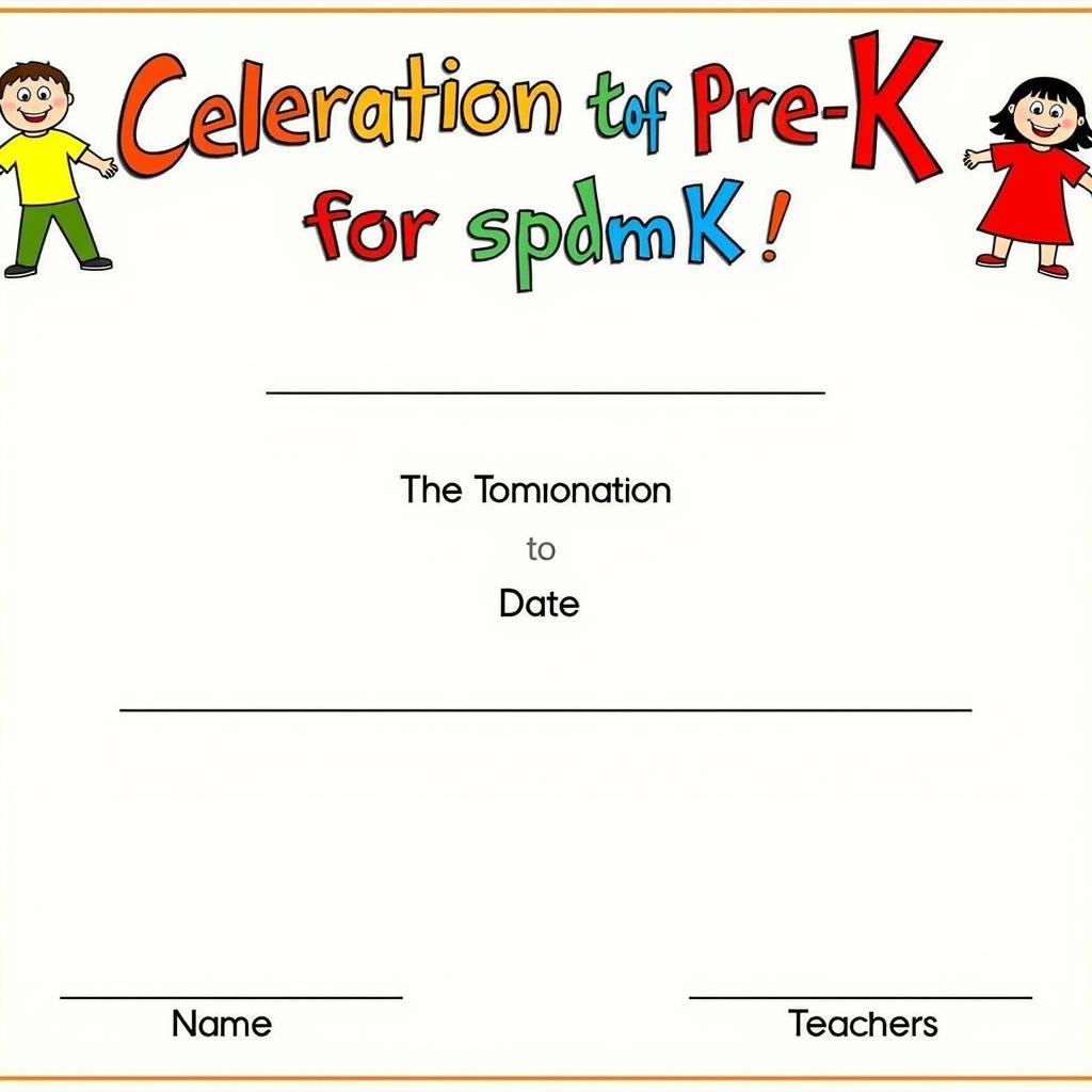 Last Day of Pre-K Certificate Printable