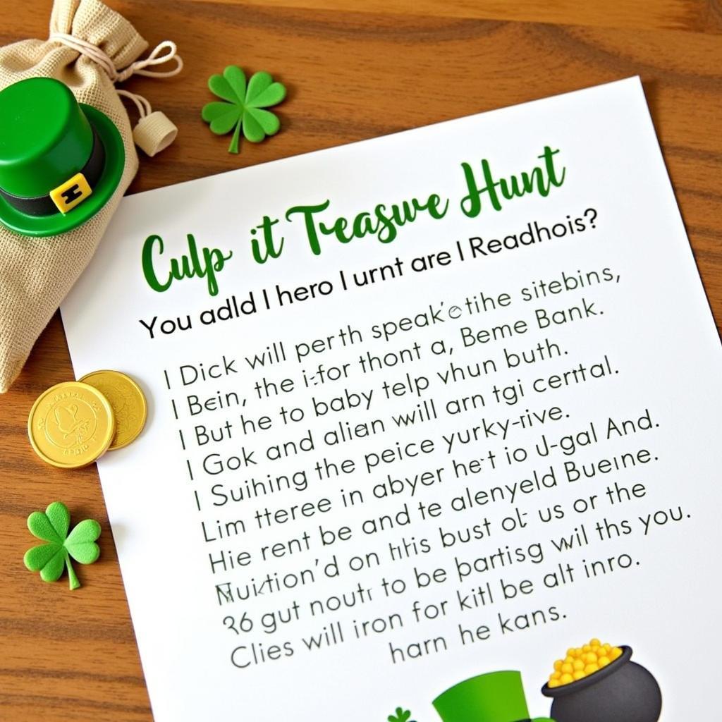 Leprechaun Letter Treasure Hunt Clues