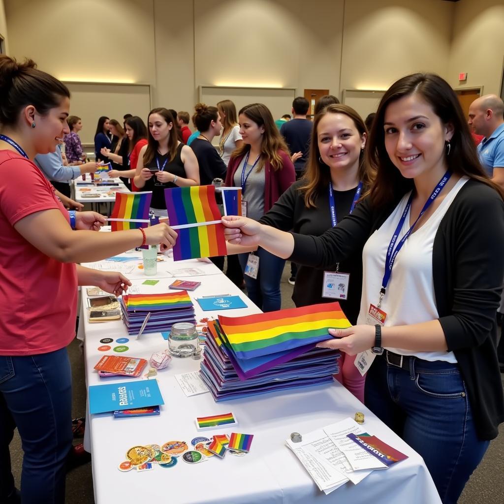 Pride flags distributed by LGBTQ+ organization