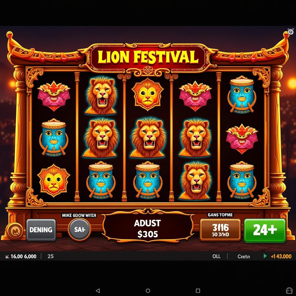 Lion Festival Slot Game Interface