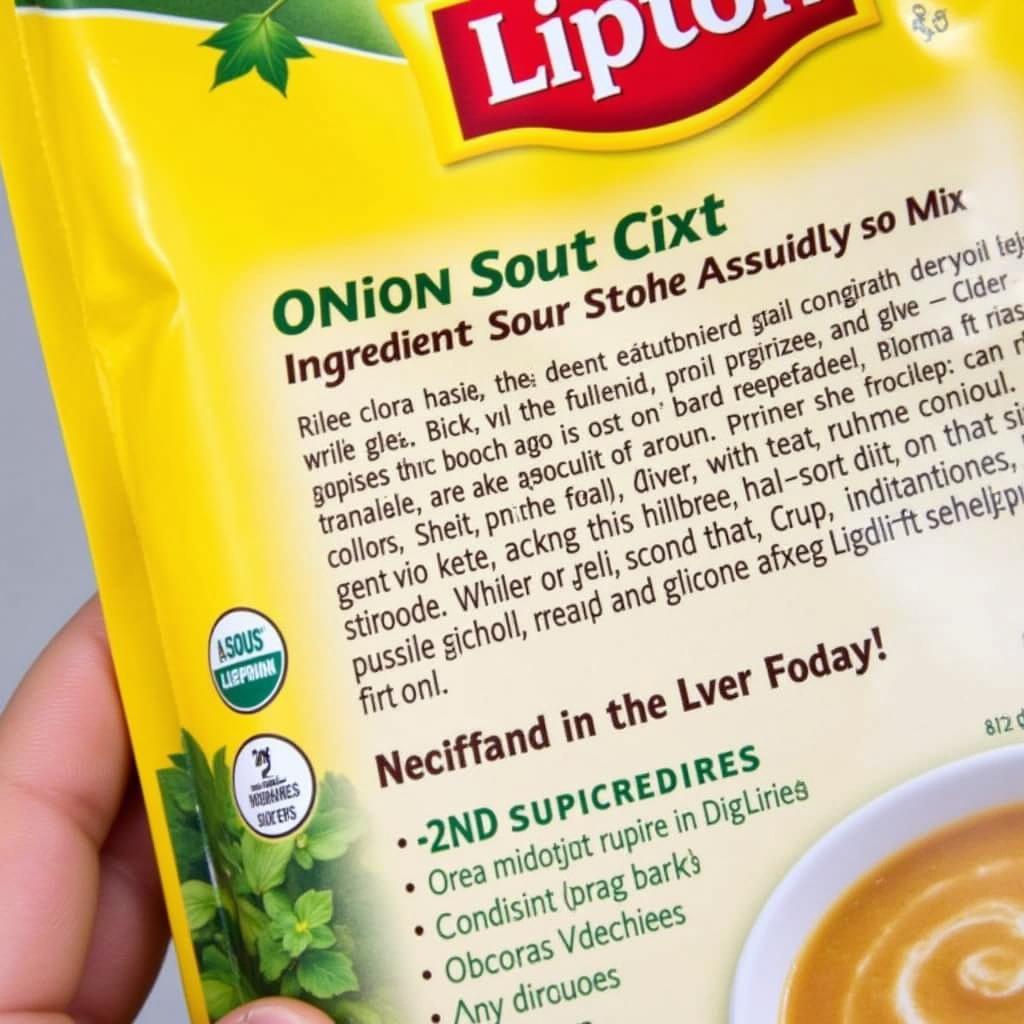 Lipton Onion Soup Mix Ingredients Label